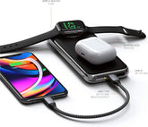Charge iPhone 15, Apple Watch & AirPods Wirelessly! Satechi Quatro Power Bank (10,000mAh)
